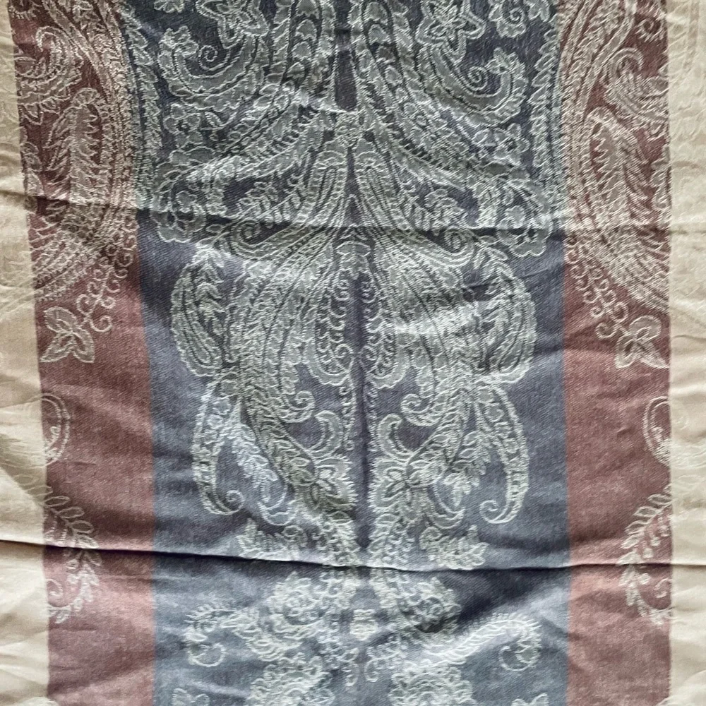Giuliano Costantino NWOT Made in Italy earth tones fringe scarf Cotton blend
